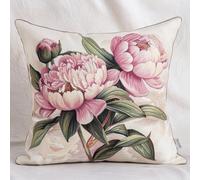 11CT Kreuzstich Kissen Set, Rosa Pfingstrose Stickkissen Mit Stickgarn 45X45cm Kreuzstichkissen Set zum Basteln Stickkissen Stickpackung mit Vorgedruckt Kreuzstichmotiv