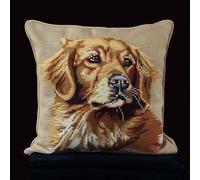 11CT Kreuzstich Kissen Set, Tierhund Stickkissen Mit Stickgarn 45X45cm Kreuzstichkissen Set zum Basteln Stickkissen Stickpackung mit Vorgedruckt Kreuzstichmotiv