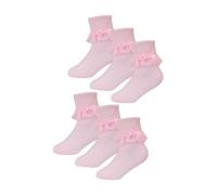 (12-24 Monate, Rosa) Sock Snob - 6er Pack Baby Mädchen Spitzensocken mit Rüschen | Baumwollsocken | Sock Snob