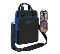 12,9-13 Zoll Laptoptasche Umhängetasche mit variabler Kapazität und Gurt, Tragetasche für Reisen mit Wertsachen & Notebookfächern, umweltfreundliche und wasserabweisende Hülle, Schwarz Blau
