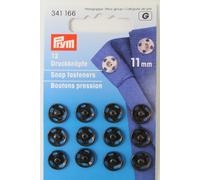 12 Annäh- Druckknöpfe ø 11mm schwarz