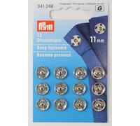 12 Annäh- Druckknöpfe ø 11mm silber
