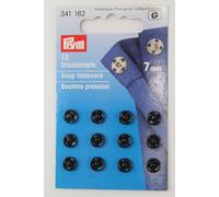 12 Annäh- Druckknöpfe ø 7mm schwarz