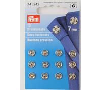 12 Annäh- Druckknöpfe ø 7mm silber