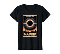 12. August 2026 Eclipse Madrid Group Matching Astronomy Event Preisgünstiges Grafik-T-Shirt, Damen, Schwarz, L