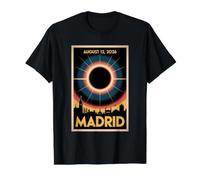 12. August 2026 Eclipse Madrid Group Matching Astronomy Event Preisgünstiges Grafik-T-Shirt, Herren, Schwarz, L