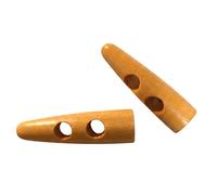 12 edle Holzknöpfe Knebelknöpfe 50mm hellbraun braun 2-Löcher - Keilknöpfe Knopf Knöpfe zum annähen nähen Mantelknöpfe Jackenknöpfe Zweilochknöpfe