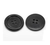 12 edle Holzknöpfe schwarz rund 30mm Vierlochknöpfe aus Holz 4-Loch zum aufnähen, nähen, basteln, runde Holzknöpfe - Mantelknöpfe Jackenknöpfe