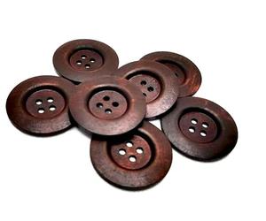 12 große Holzknöpfe Kaffeebraun braun - 50mm - 4-Loch Mantelknöpfe Bastelknöpfe Knöpfe Holzknopf jackenknöpfe zum annähen nähen basteln