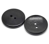 12 Holzknöpfe in schwarz 30 mm 2-Loch Knopf zum Annähen und Basteln