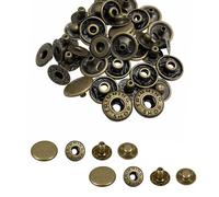 12 mm S-Federdruckknöpfe, 4-teilige Druckknöpfe, Nähknöpfe, für Lederwaren, Nähen, Jacken, Hemden, Stoff, Reparatur, DIY-Projekte, Bronze, 50 Stück