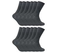 12 Paar Herren thermische diabetische Socken | Socken Snob | Nicht elastische extra breite diabetische Socken für schlechte Durchblutung - grau EU 39 - 45