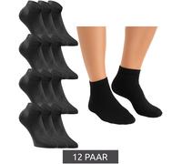 JACK & JONES Sneaker Socken Herren & Damen 12er Set Kurze Socken Baumwolle - Black - Gr. 35-38