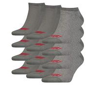 12 Paar Levis 168SF Low Cut Batwing Logo Unisex Socken Sneakersocken Strümpfe 903050001, Farbe:758 - middle grey mélange, Socken & Strümpfe:43-46