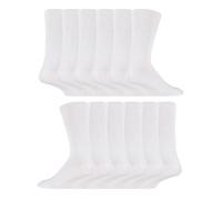 12 Paar Multipack Gentle Grip Top Diabetiker Socken | IOMI | Mid Calf Loose Top Non Elastic Cotton Socken mit Handlinked Seamless Toe - Weiß EU 39 - 45