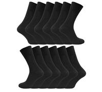 12 Paar Multipack Herren 100% Baumwolle Diabetiker freundliche Socken | Socken Snob | gerippt nicht elastisch lose breite Top Socken - TSFD01 EU 39 - 45