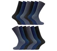 12 Paar Multipack Herren 100% Baumwolle Socken | Sock Snob | Ribbed Dress Socks - BNG EU 46 - 48