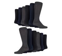 12 Paar Multipack Herren Baumwolle bunt gestreifte Kleid Socken | Socken Snob | Gemusterte Business Casual Kleid Socken - BNG EU 39 - 45