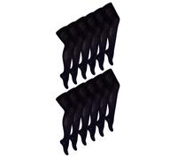 12 Paar Multipack Mädchen Schuluniform Strumpfhosen | Sock Snob | Soft & Comfy Plain Opaque Pantyhose Strumpfhosen für Kinder - Schwarz 9-10A / 134-140cm