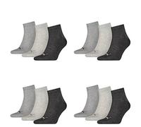 12 Paar Puma Unisex Quarter Socken Sneaker Gr. 35 - 49 für Damen Herren Füßlinge, Farbe:800 - anthraci/l mel grey/m me, Socken & Strümpfe:39-42