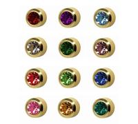 12 Paar Studex Birthstones Große 5mm Gold Plated Lünette Einstellung Ohr Piercing Ohrstecker
