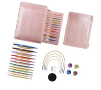 12 Paar tunesische Häkelnadeln aus Aluminiumlegierung mit Kabel, 3, 0 mm-10 mm, austauschbare Rundstricknadeln Stricken, Tunesische Häkelnadeln Set mit Kabel