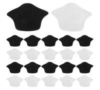 12 Paare Extra Breite Schaumstoff Fersenpolster | Weiß und Schwarz, Halbe Polsterform, für Schuhe bei Langen und Outdoor Aktivitäten