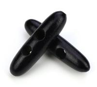 12 Premium Knebelknöpfe schwarz 35mm - Längsknöpfe zum aufnähen Jackenknöpfe ovale Knöpfe aus Holz