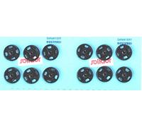 12 Qualitäts Annäh Druckknöpfe 11 mm rostfrei schwarz Passloch & gebördelter Rand