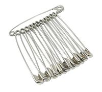 12 Sicherheitsnadeln - 60 mm - Farbe Silber - Nickelfrei (60 mm)