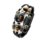 12 Sternzeichen-Armbänder - Leuchtende 12 Sternbild-Armbänder Für Damen, Modische Sternzeichen-Charms, Krebs, Zwillinge, Löwe, Schwarzes Lederarmband, Geburtstagsgeschenke, Jungfrau, 17,5/20 Cm