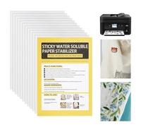 12 STK Stickvlies Wasserlöslich Selbstklebende Wasserlösliches Stickvlies, A4/29.7x21cm Stickvorlagen Wasserlöslicher Stabilisator, Bedruckbare Stickereipapier für Drucken oder Zeichnen von Mustern