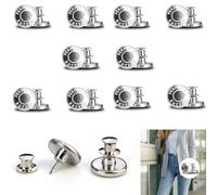 12 Stück 17mm Button Pins, Jeans Knöpfe Ohne Nähen, Hosenknöpfe Zum Stecken, DIY Jeansknopf, Hosen Enger Machen, zum Erweitern oder Reduzieren der Hosengröße
