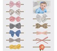 12 Stück Baby Haarband Elastisches Stirnbänder Haarbänder Bögen, Weich Hairband Nylon Haarschmuck für Mädchen, Neugeborene, Kleinkinder, Kinder