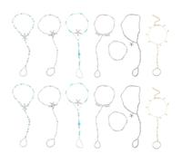 12 Stück Böhmische Strand-Fußkettchen für Frauen, verstellbare Fußschmuck in Silber und Gold, Barfuß-Sandalen mit Perlen, Seestern-Zehenring-Set, ideal für Partys, Hochzeiten