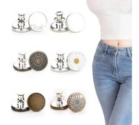 12 Stück Hosen Ersatz Knöpfe Jeansknöpfe ohne Nähen 17mm - Metall Button Pins zum Hosen Enger Machen und Verkleinern, Verstellbare DIY Knöpfe für Jeansreparatur