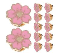 12 Stück Kawaii Brosche aus Legierung mit Kirschblütenmotiv | Emailleoberfläche, Japanischer Mädchenstil, für Kleidung und Schals, Rosa Farbton, Sichere Pinmechanik