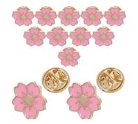 12 Stück Kirschblüten Brosche Rosa Niedliche, aus Legierung | Cartoon Stil mit Glatter Emaille, Vielseitig für Jacken, Taschen und Uniformen, Japanisch Inspiriert