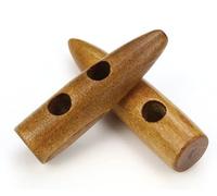 12 Stück Knebelknöpfe braun 40mm Keil braun Knebel, 2 Löcher Keilform längliche Knöpfe Keilknöpfe zum annähen nähen basteln - Jackenknöpfe Mantelknöpfe