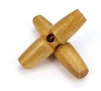 12 Stück Knebelknöpfe hellbraun 30mm 1 Loch längliche Knöpfe Keilknöpfe zum annähen nähen basteln - Jackenknöpfe Mantelknöpfe