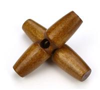 12 Stück Knebelknöpfe helles Schokobraun 55mm Knebel 1 Loch längliche Knöpfe Keilknöpfe zum annähen nähen basteln - Jackenknöpfe Mantelknöpfe