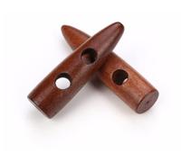 12 Stück Knebelknöpfe kastanienbraun 50mm Knebel 2 Löcher Keilform längliche Knöpfe Keilknöpfe zum annähen nähen basteln - Jackenknöpfe Mantelknöpfe