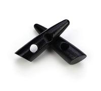 12 Stück Knebelknöpfe schwarz 30mm Keil Knebel 2 Löcher länglich Knöpfe Keilknöpfe zum annähen nähen basteln - Jackenknöpfe Mantelknöpfe