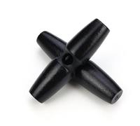 12 Stück Knebelknöpfe schwarz 50mm Knebel 1 Loch länglich Knöpfe Keilknöpfe zum annähen nähen basteln - Jackenknöpfe Mantelknöpfe