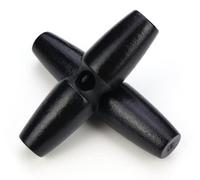 12 Stück Knebelknöpfe schwarz 60mm Knebel 1 Loch länglich Knöpfe Keilknöpfe zum annähen nähen basteln - Jackenknöpfe Mantelknöpfe