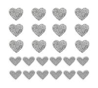 12 Stück Liebes-Strassaufkleber Und 12 Stück Liebes-Stoffaufkleber, Dekorative Patch-Aufkleber, Bestickte Stoffaufkleber, Nähflicken, Geeignet Für Kleidung, Taschen, Hüte Usw.