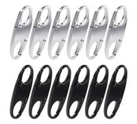 12 Stück Mini-Verstellschnallen, diebstahlsichere Metall-Reißverschlussklammern, austauschbare Metallschnallen, geeignet für Gepäck, Rucksäcke, Geldbörsen (schwarz, silber).