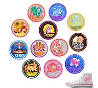 12 Stück Patch zum Aufbügeln Kinder,Patches,Bügelflicken Set Aufbügelflicken,Aufnäher Kinder,Bügelflicken-Set
