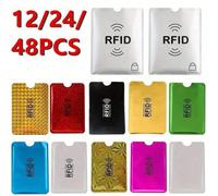 12 STÜCK RFID-blockierende Hüllen Kreditkartenschutz, RFID-blockierende Hüllen, wasserdichte Aluminiumfolie Slim Design Portemonnaie Umschläge Identit