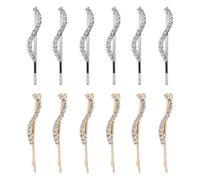 12 Stück S-Förmige Kristall-Haarspangen, Glänzende Kristall-Haarspangen, Pony-Clips, Seitliche Haarspangen, Mädchenhafte Haarspangen, Glitzernde Metall-Haar-Accessoires Für Damen Und Mädchen